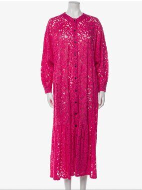 Mr Larkin Fuchsia Nadine Dress Bright Pink Lace Button-Front Women’s Dress